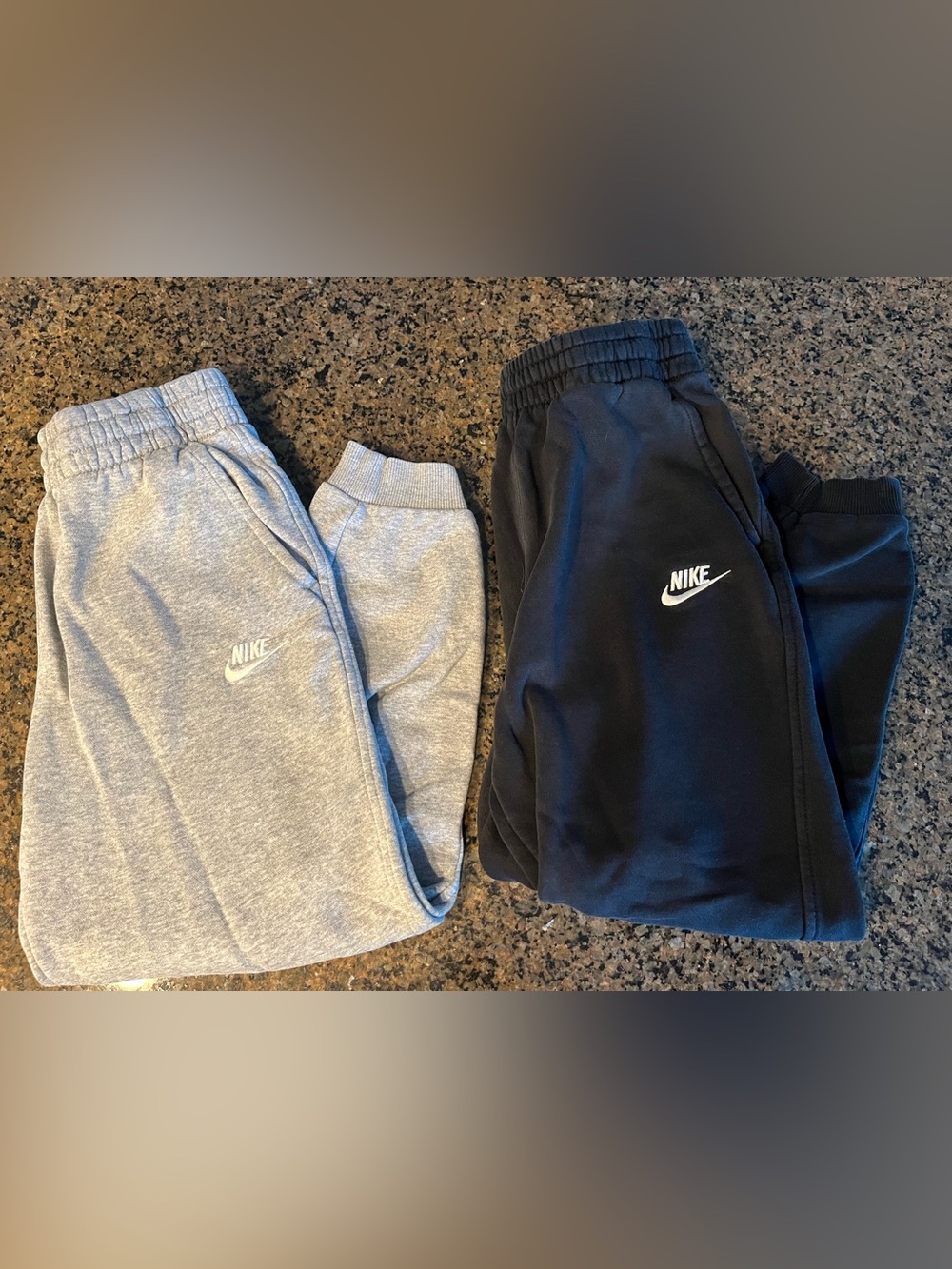 Nike Youth Large Pair of 2 Grey and Black Jogger Sweatpants EUC